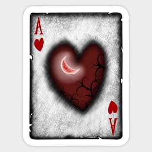 Ace of Hearts with Moon Sticker